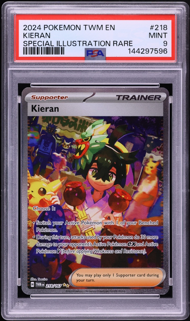 2024 Pokemon Scarlet & Violet Twilight Masquerade SIR Kieran #218 PSA 9 MINT