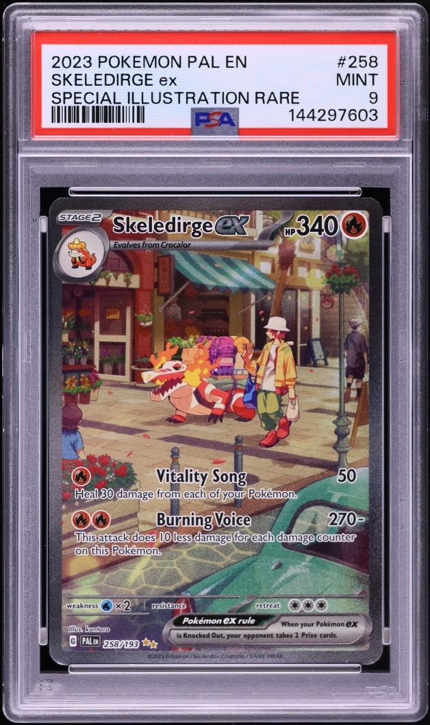 2023 Pokemon Scarlet & Violet Paldea Evolved SIR Skeledirge ex #258 PSA 9 MINT