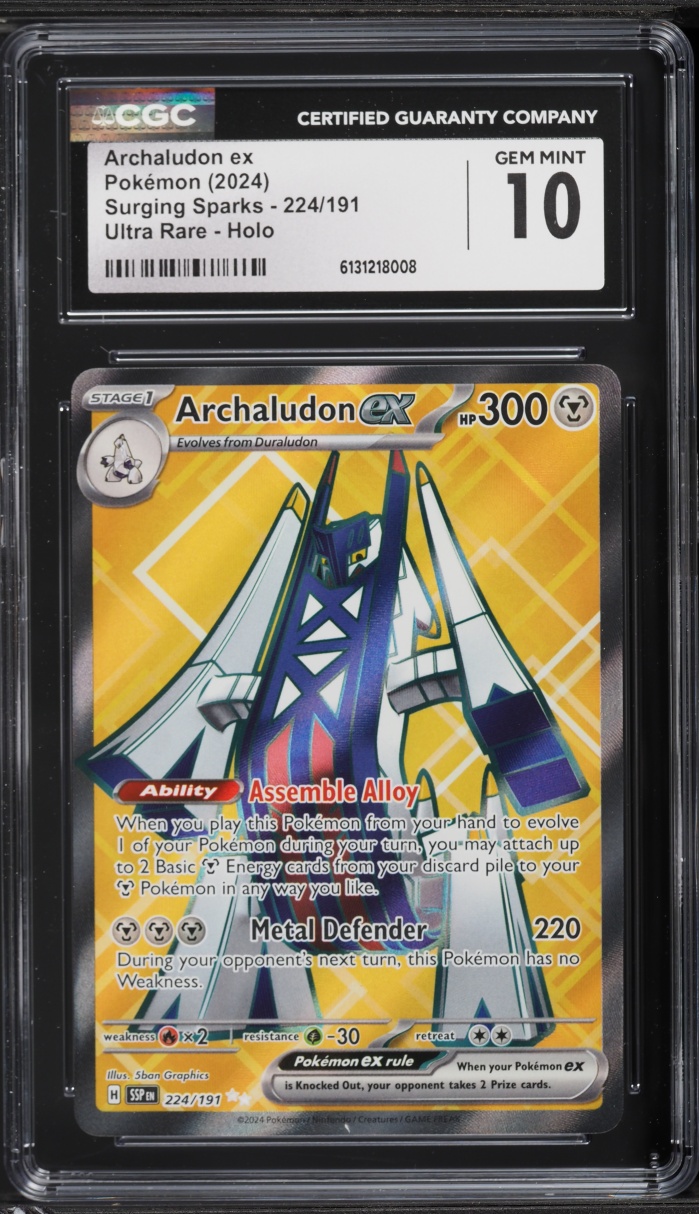 2024 Pokemon Scarlet & Violet Surging Sparks Full Art Archaludon ex #224 CGC 10 GEM MINT