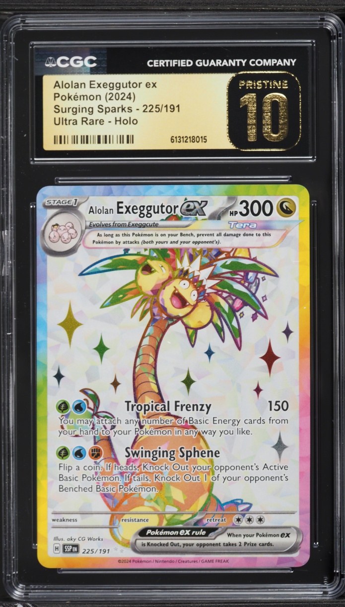 2024 Pokemon Scarlet & Violet Surging Sparks Full Art Alolan Exeggutor ex #225 CGC 10 PRISTINE