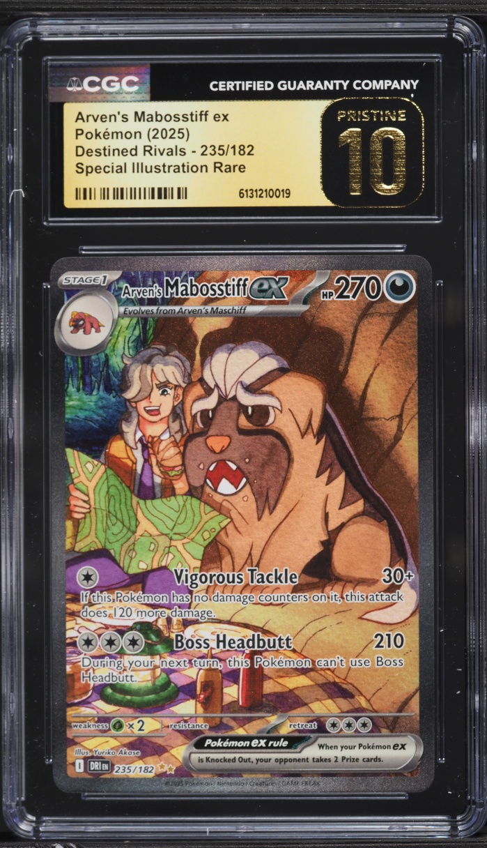 2025 Pokemon Scarlet & Violet Destined Rivals SIR Arven's Mabosstiff ex #235 CGC 10 PRISTINE