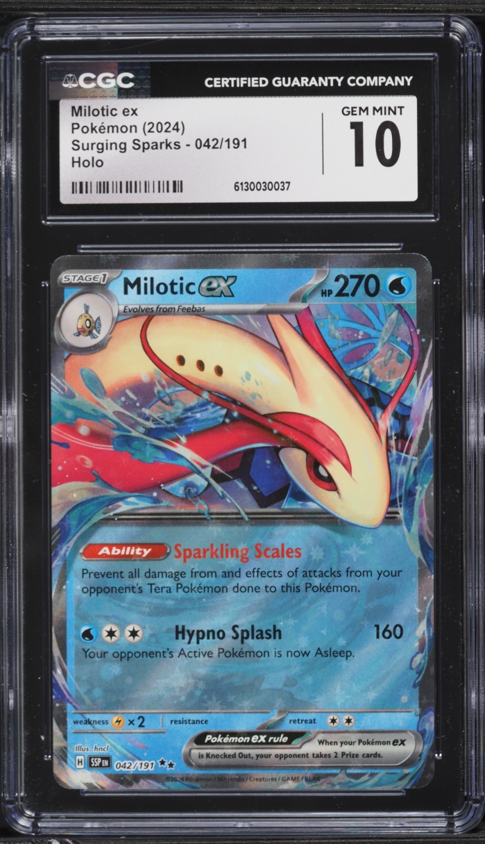 2024 Pokemon Scarlet & Violet Surging Sparks Holo Milotic EX #42 CGC 10 GEM MINT