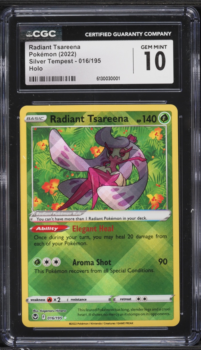 2022 Pokemon Sword & Shield Silver Tempest Holo Radiant Tsareena #16 CGC 10 GEM MINT