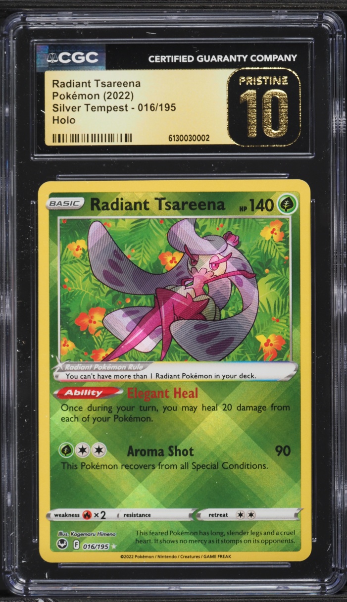 2022 Pokemon Sword & Shield Silver Tempest Holo Radiant Tsareena #16 CGC 10 PRISTINE