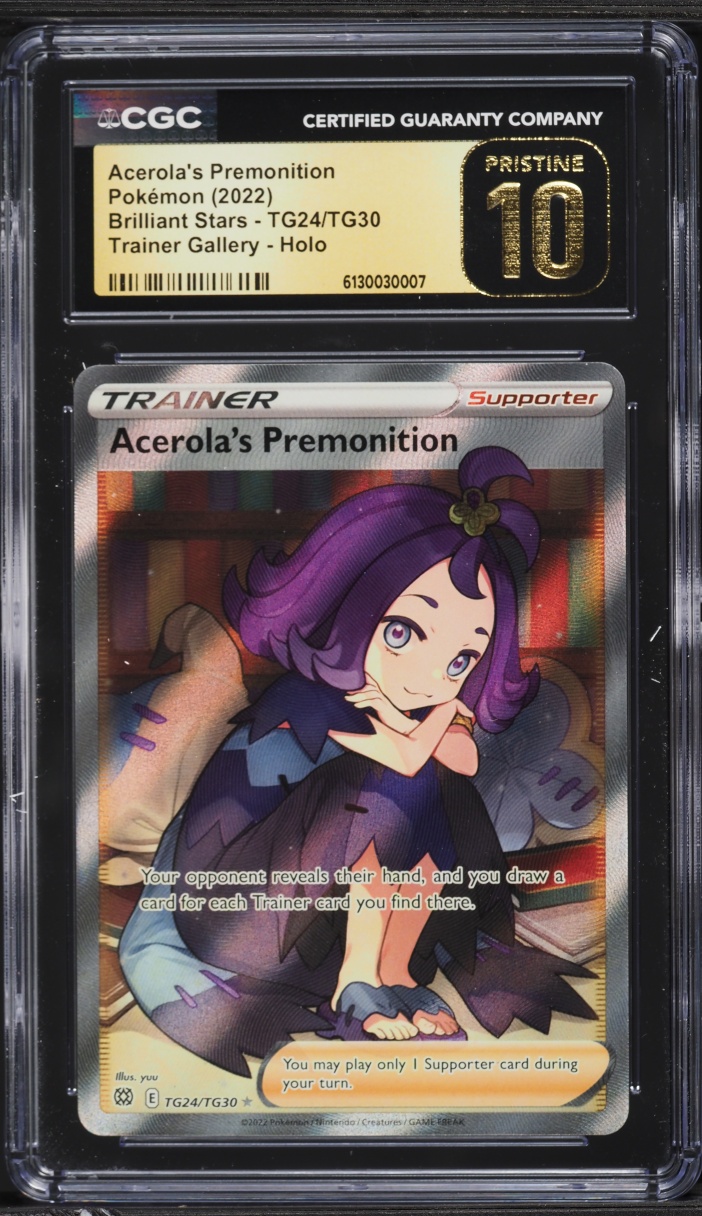 2022 Pokemon SWSH Brilliant Stars Full Art Acerola's Premonition #TG24 CGC 10 PRISTINE