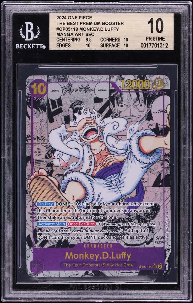 2024 One Piece The Best Premium Booster Manga Art Monkey D. Luffy #OP05-119 BGS 10 PRISTINE