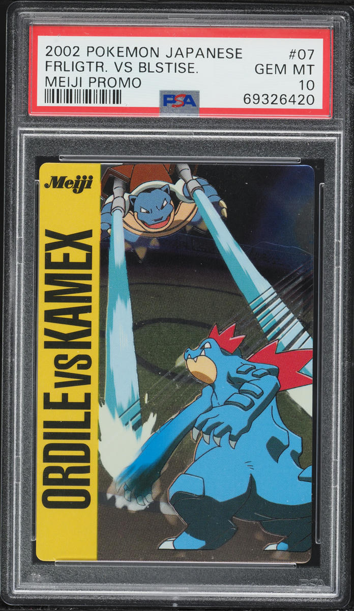 2002 Pokemon Japanese Meiji Promo Feraligatr Vs Blastoise #7 PSA 10 GEM MINT