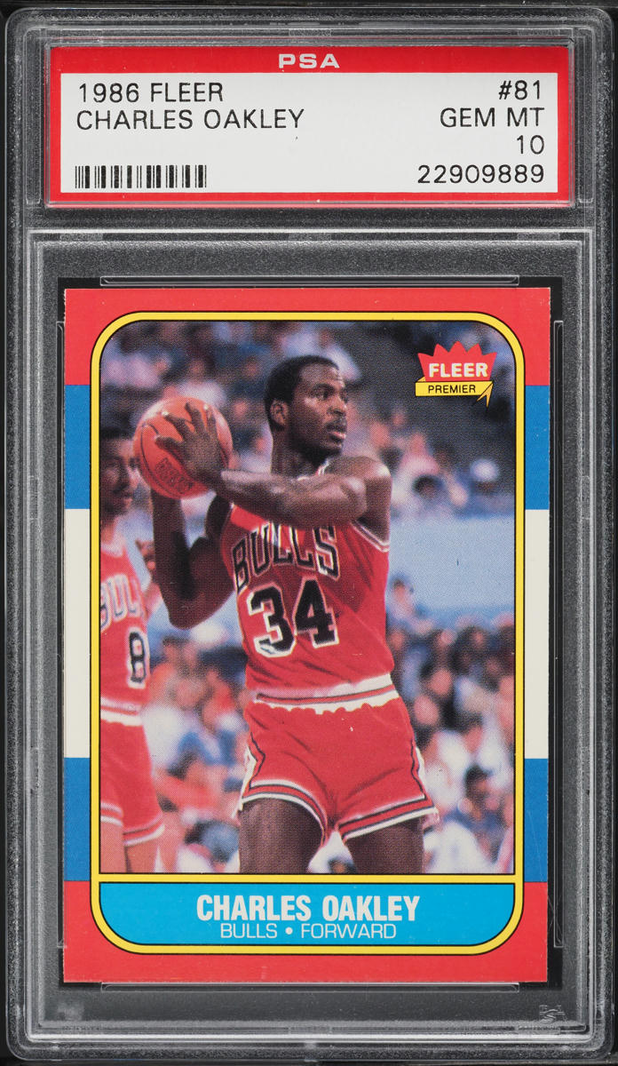 1986 Fleer Basketball Charles Oakley ROOKIE #81 PSA 10 GEM MINT