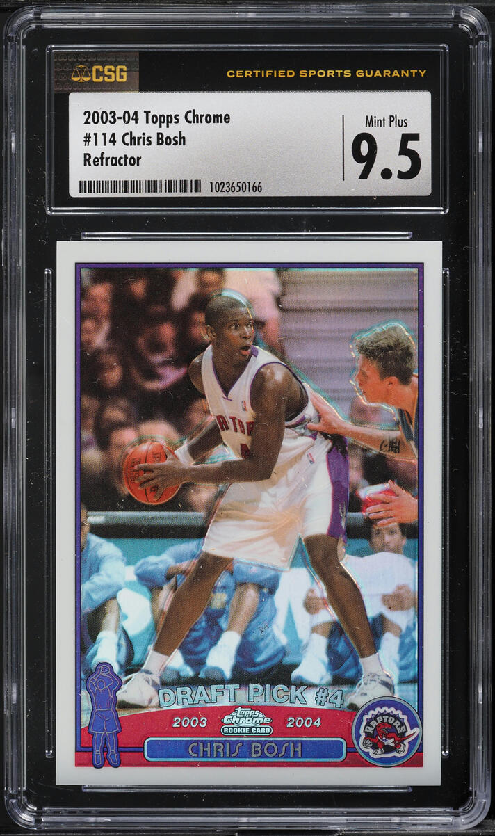 2003 Topps Chrome Refractor Chris Bosh ROOKIE #114 CSG 9.5 MINT+