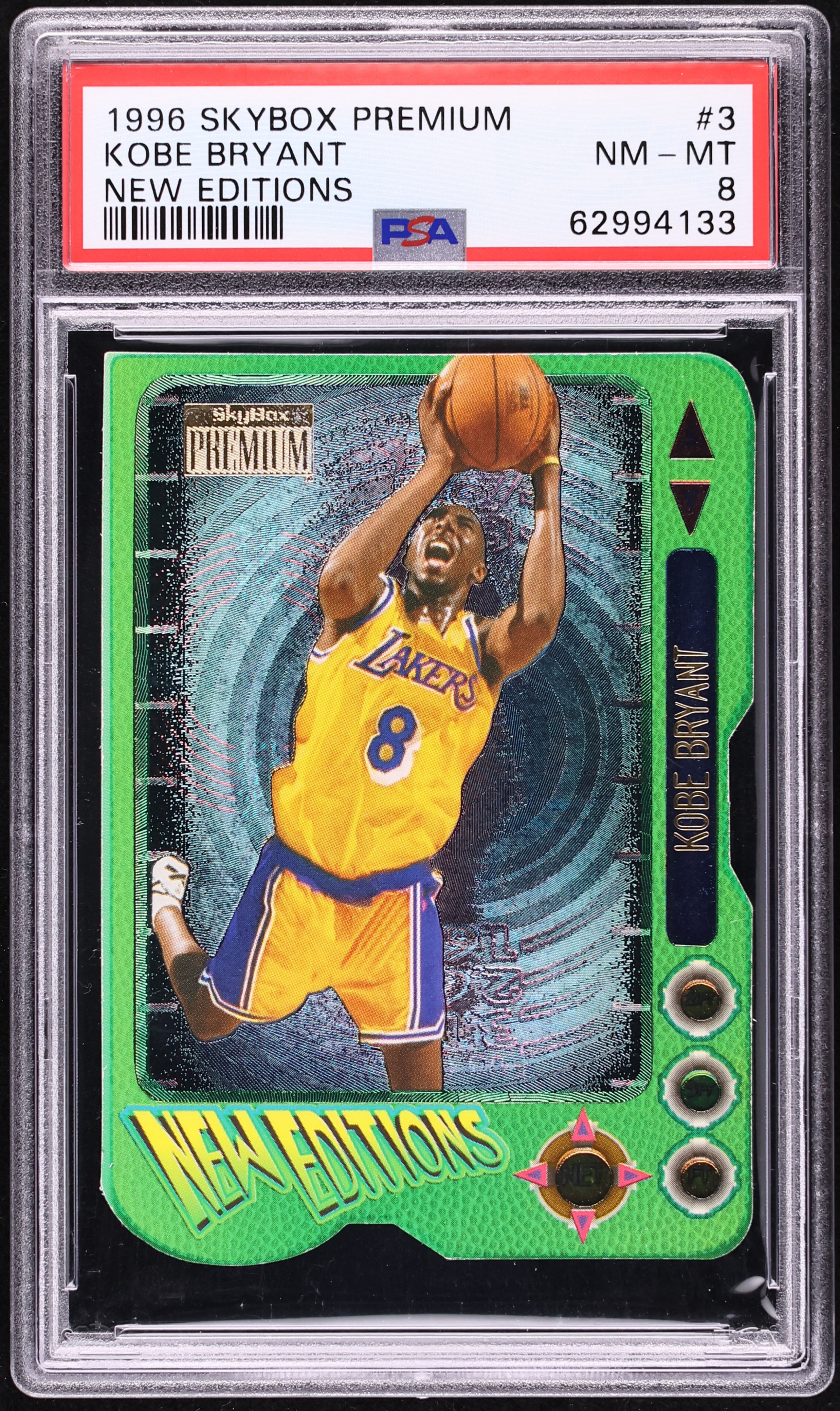 1996 Skybox Premium New Editions Kobe Bryant ROOKIE #3 PSA 8 NM-MT