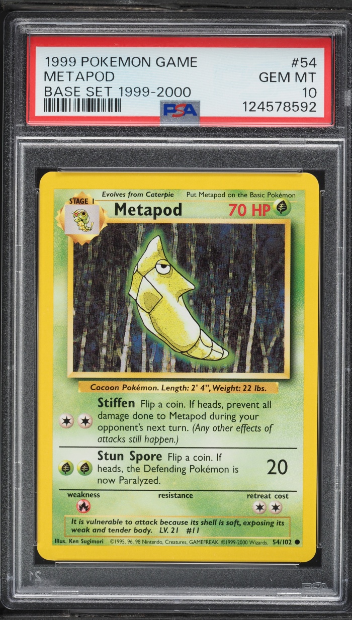 1999-2000 Pokemon Base Set Metapod #54 PSA 10 GEM MINT