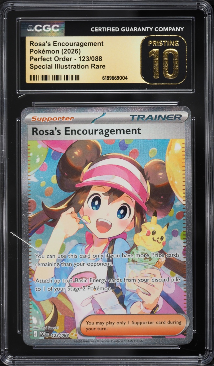 2026 Pokemon Mega Evolution Perfect Order SIR Rosa's Encouragement #123 CGC 10 PRISTINE