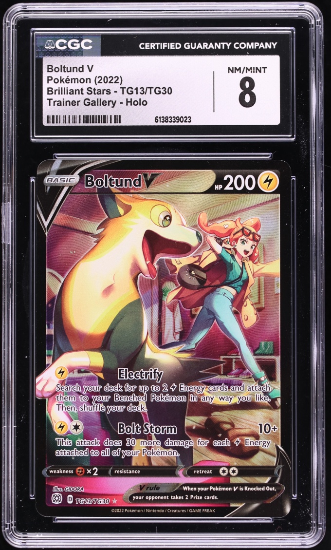 2022 Pokemon Sword & Shield Brilliant Stars CHR Boltund V #TG13 CGC 8 NM-MT