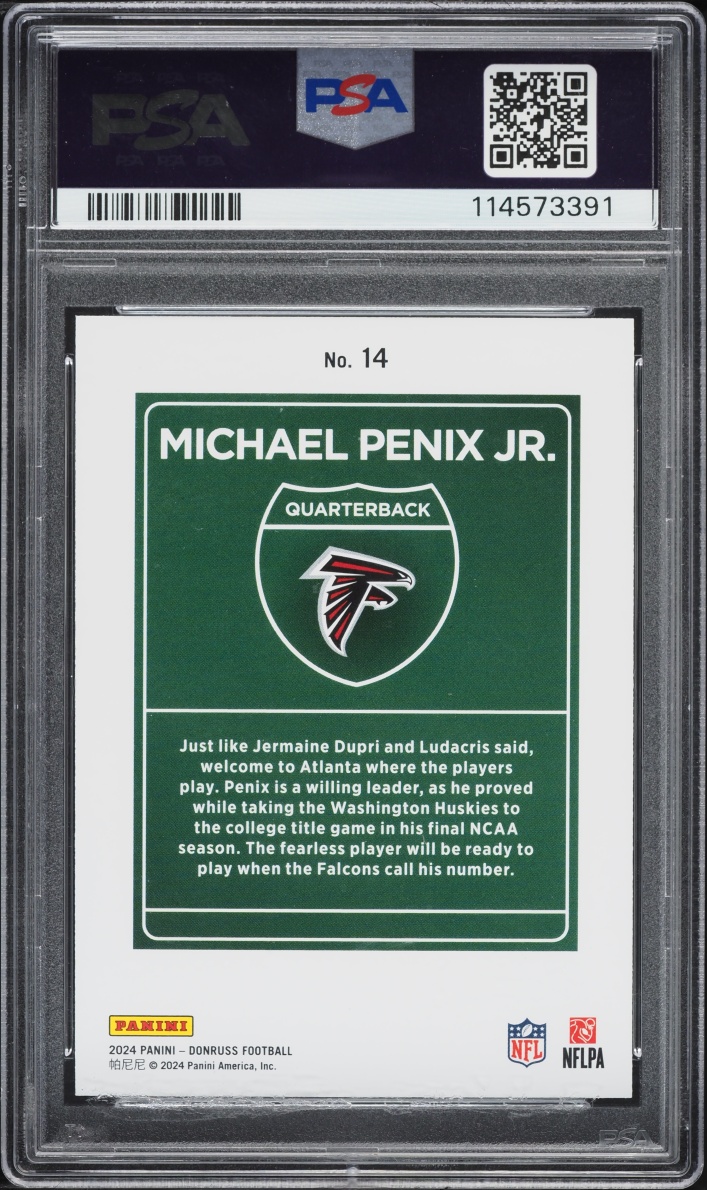 2024 Donruss Downtown! Michael Penix Jr. ROOKIE #14 PSA 10 GEM MINT