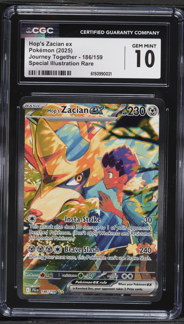 2025 Pokemon Scarlet & Violet Journey Together SIR Hop's Zacian EX #186 CGC 10 GEM MINT