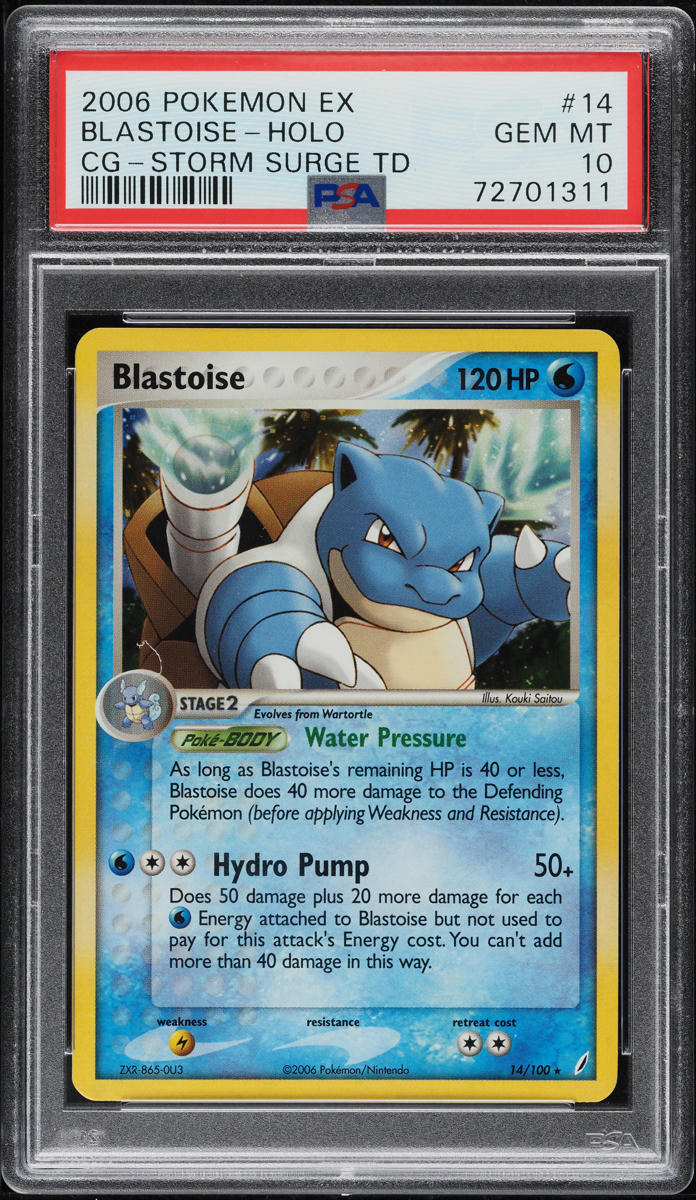 2006 Pokemon EX Crystal Guardians Storm Surge Holo Blastoise #14 PSA 10 GEM MINT