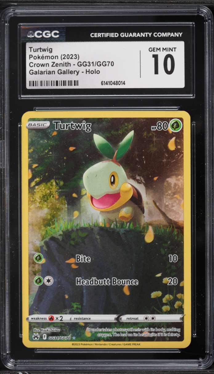 2023 Pokemon Sword & Shield Crown Zenith Galarian Gallery Alt Art Turtwig #GG31 CGC 10 GEM MINT