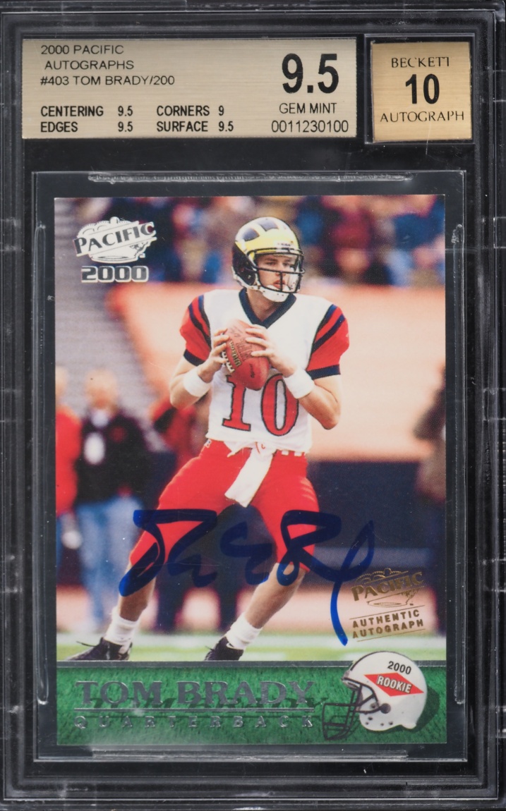 2000 Pacific Football Tom Brady ROOKIE AUTO #403 BGS 9.5 GEM MINT