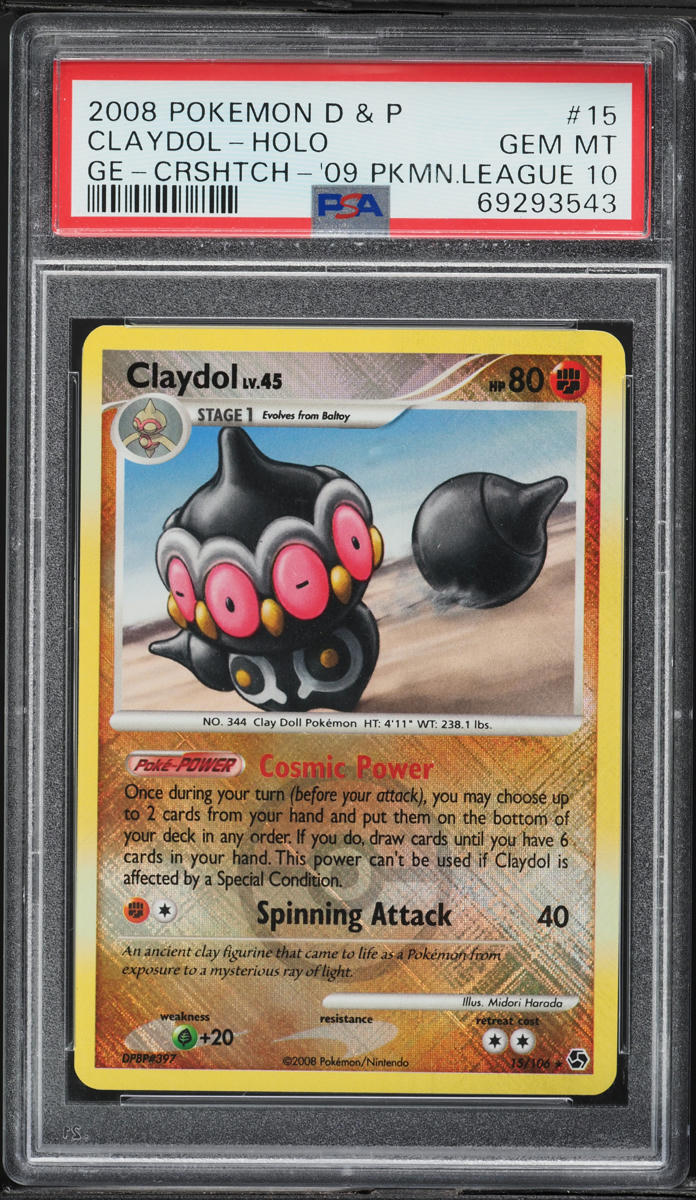 2008 Pokemon Diamond & Pearl Great Encounters Holo Claydol #15 PSA 10 GEM MINT