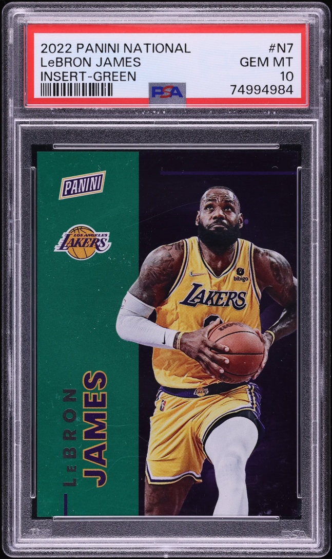 2022 Panini National Insert Green LeBron James 1/5 #N7 PSA 10 GEM MINT