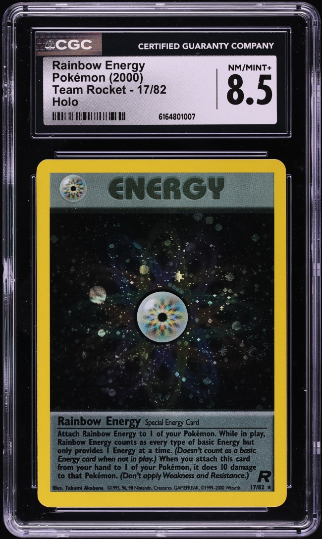 2000 Pokemon Team Rocket Holo Rainbow Energy #17 CGC 8.5 NM-MT+