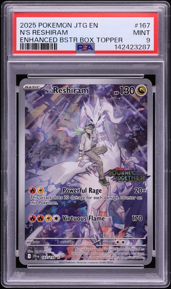 2025 Pokemon SV Journey Together Enhanced Booster Display IR N's Reshiram #167 PSA 9 MINT
