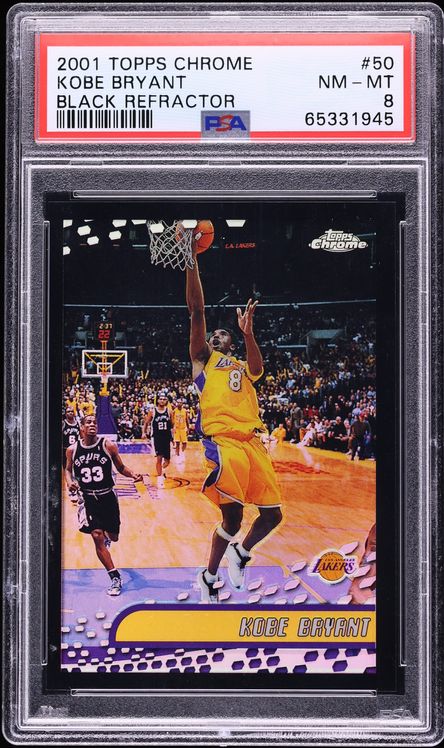 2001 Topps Chrome Black Refractor Kobe Bryant /50 #50 PSA 8 NM-MT