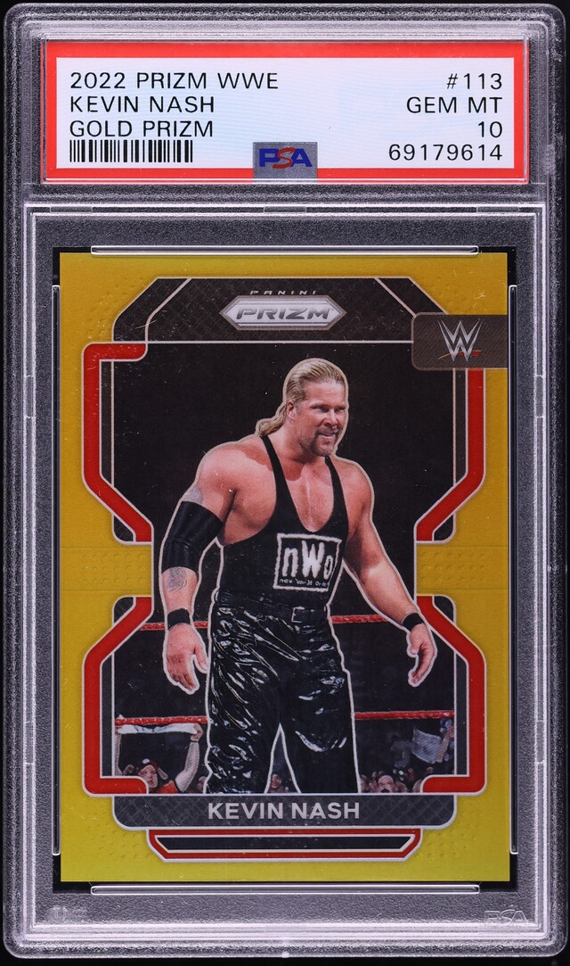 2022 Panini Prizm WWE Gold Kevin Nash /10 #113 PSA 10 GEM MINT