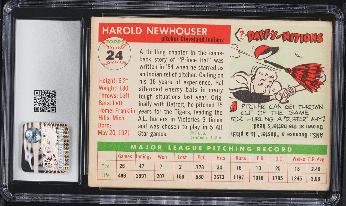 1955 Topps Hal Newhouser #24 CGC 4 VGEX