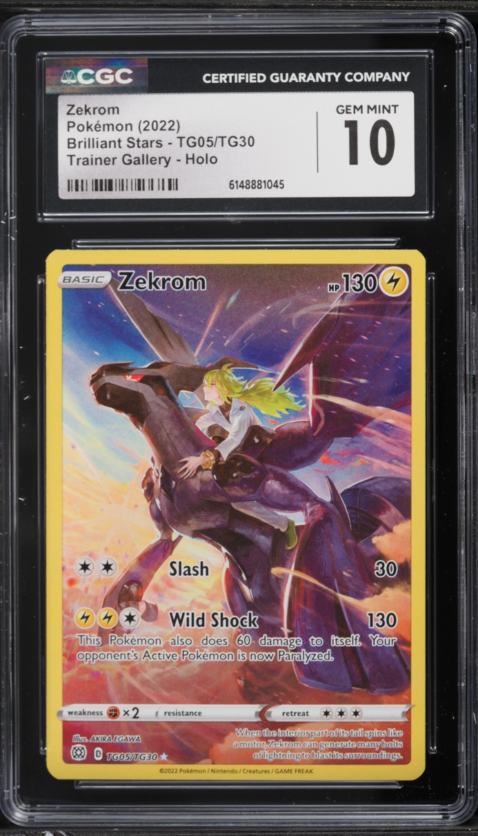 2022 Pokemon Sword & Shield Brilliant Stars CHR Zekrom #TG05 CGC 10 GEM MINT