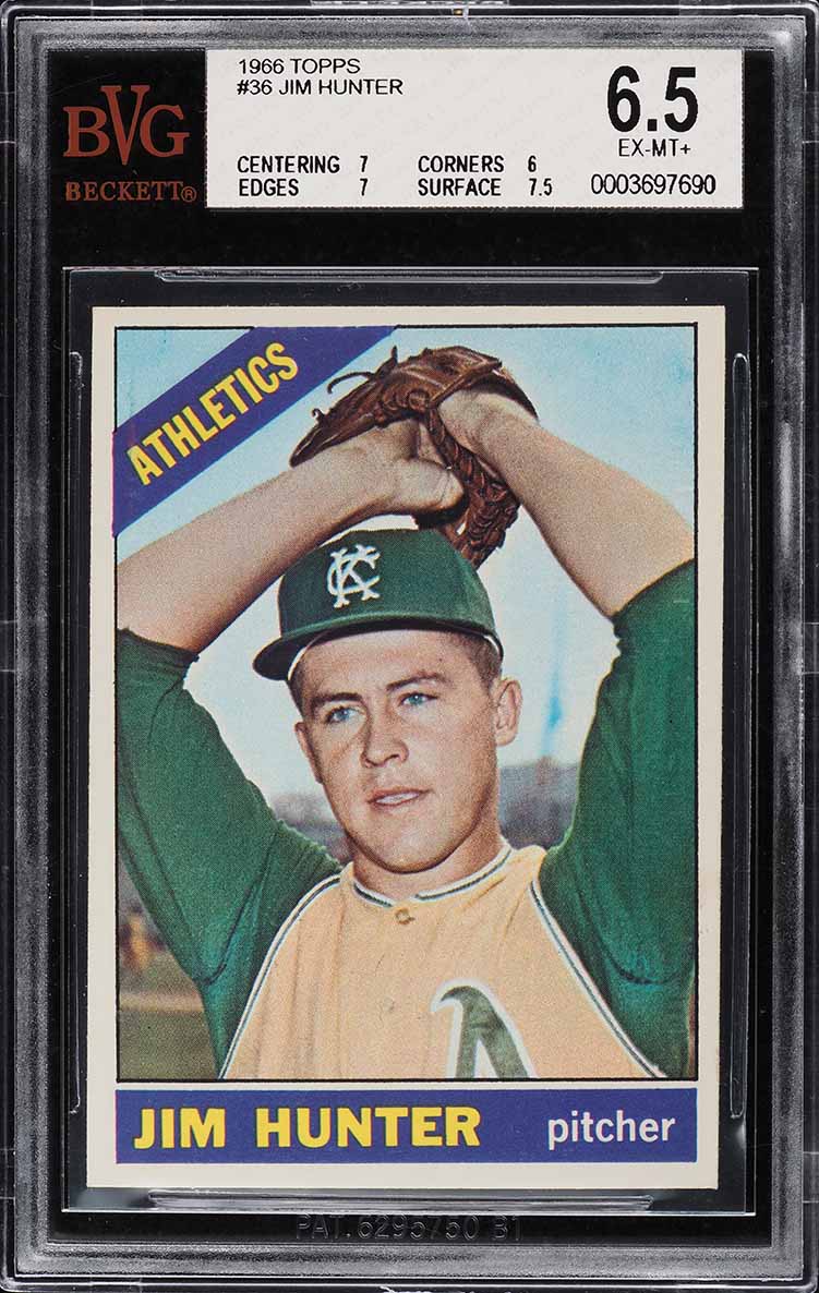 1966 Topps Catfish Hunter #36 BVG 6.5 EXMT+