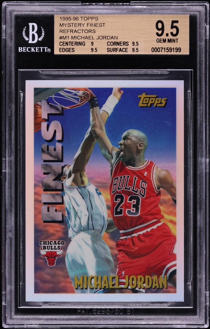 1995 Topps Mystery Finest Refractor Michael Jordan #M1 BGS 9.5 GEM MINT