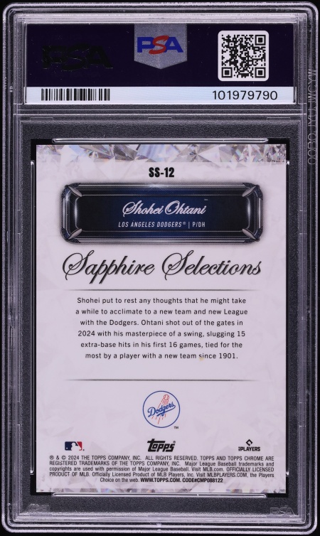 2024 Topps Chrome Sapphire Selections Orange Shohei Ohtani /25 #SS-12 PSA 10 GEM MINT