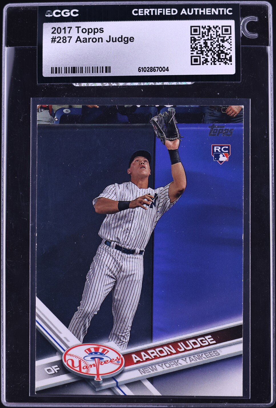 2017 Topps Aaron Judge ROOKIE #287 CGC AUTH