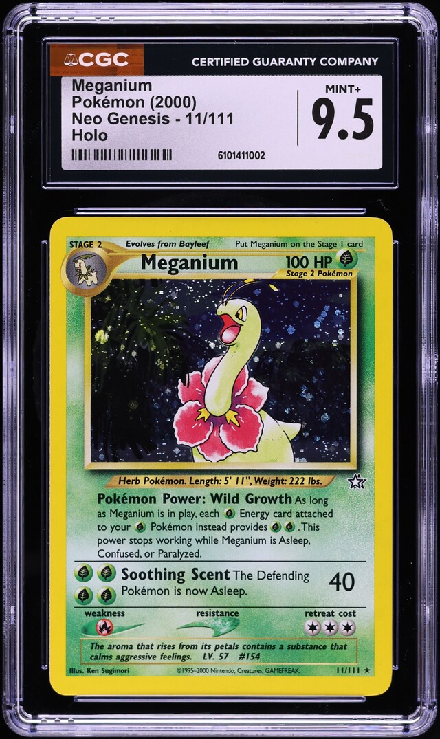 2000 Pokemon Neo Genesis Holo Meganium #11 CGC 9.5 MINT+
