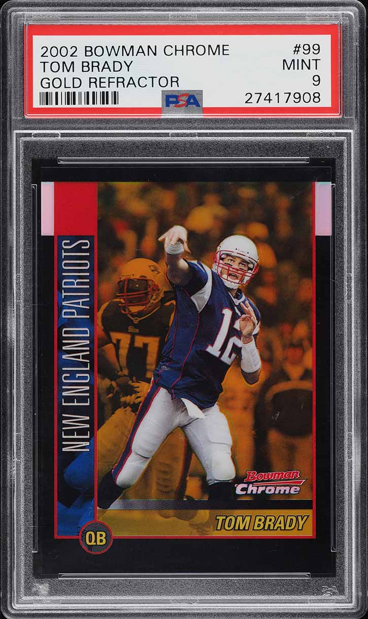 2002 Bowman Chrome Gold Refractor Tom Brady /50 #99 PSA 9 MINT