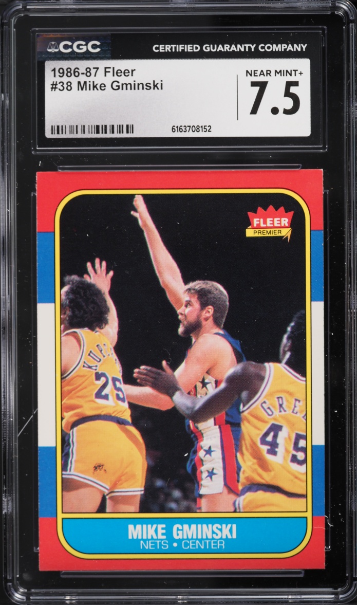 1986 Fleer Basketball Mike Gminski #38 CGC 7.5 NRMT+