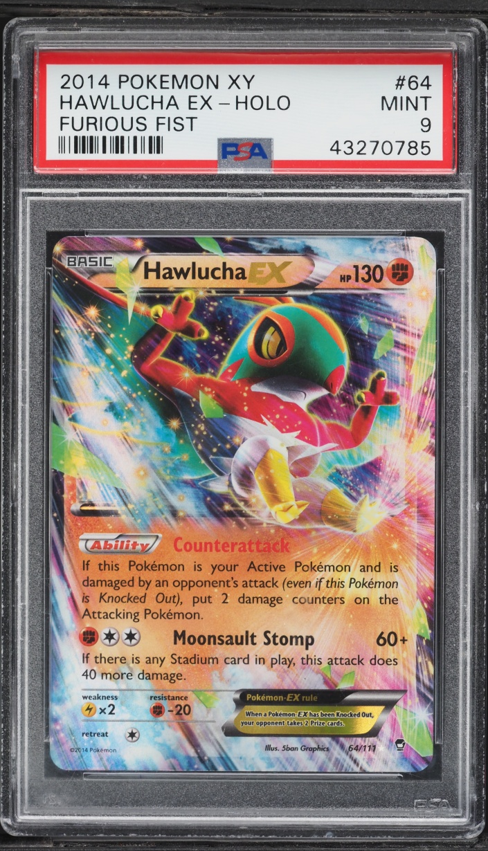 2014 Pokemon XY Furious Fists Hawlucha Ex #64 PSA 9 MINT