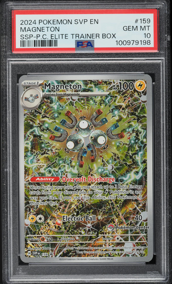 2024 Pokemon SV Black Star Promo Surging Sparks ETB Magneton #159 PSA 10 GEM - Main Image