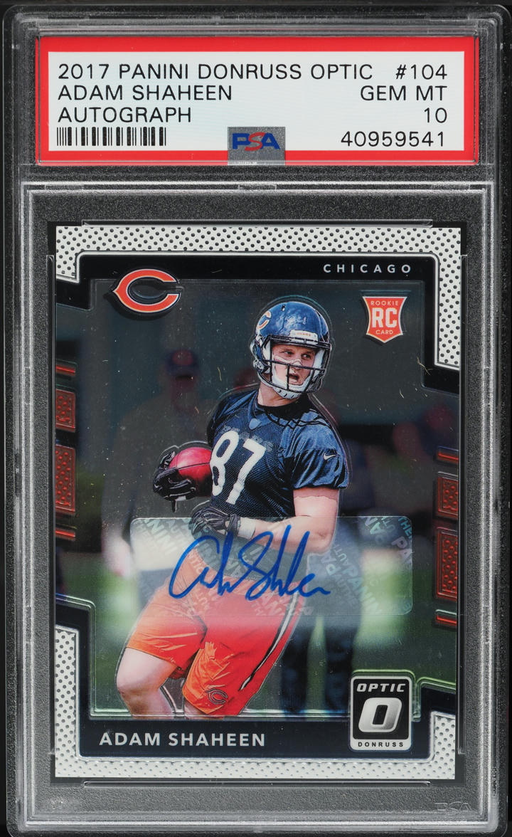 2017 Donruss Optic Adam Shaheen ROOKIE AUTO #104 PSA 10 GEM MINT