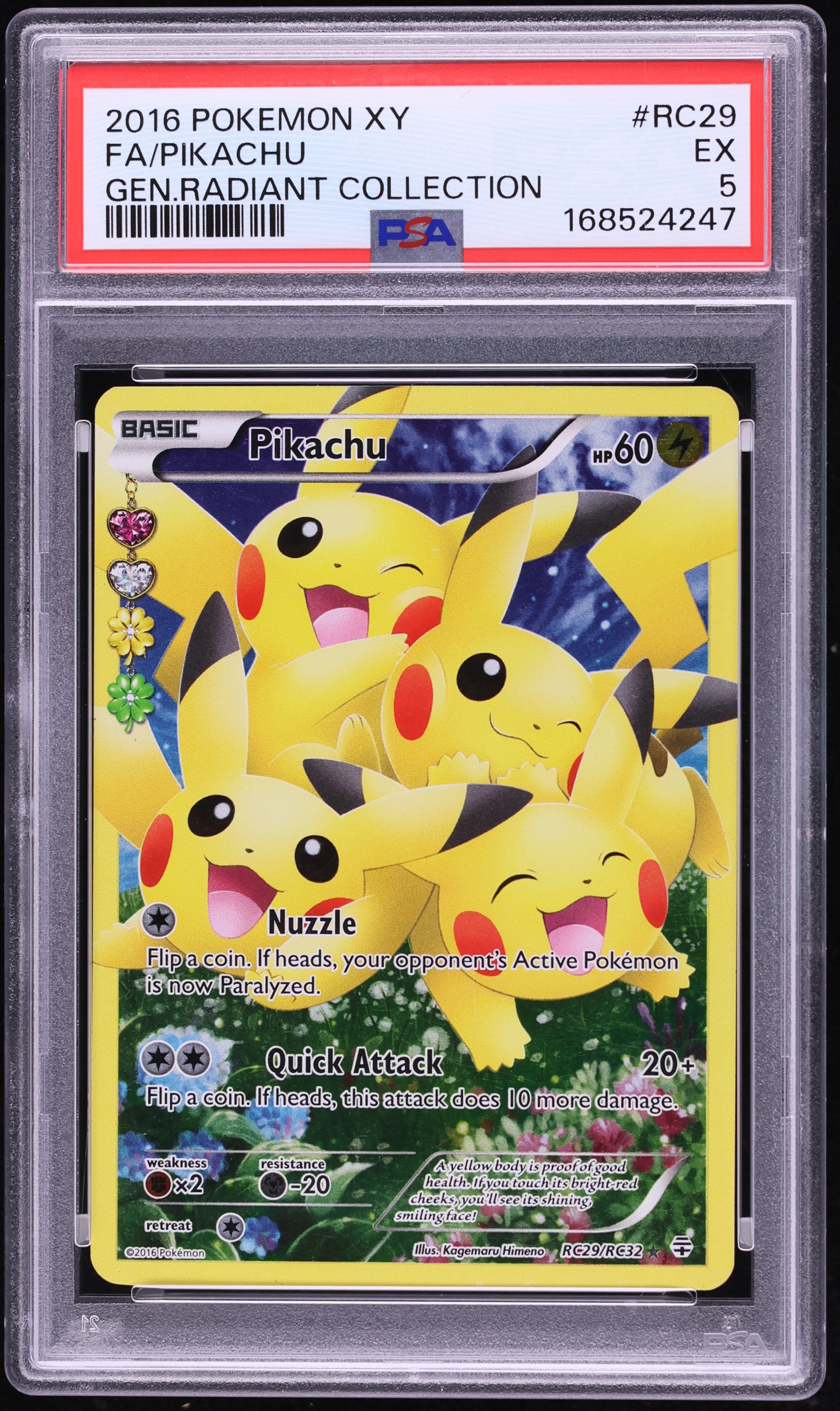 2016 Pokemon XY Generations Radiant Collection Full Art Pikachu #RC29 PSA 5 EX