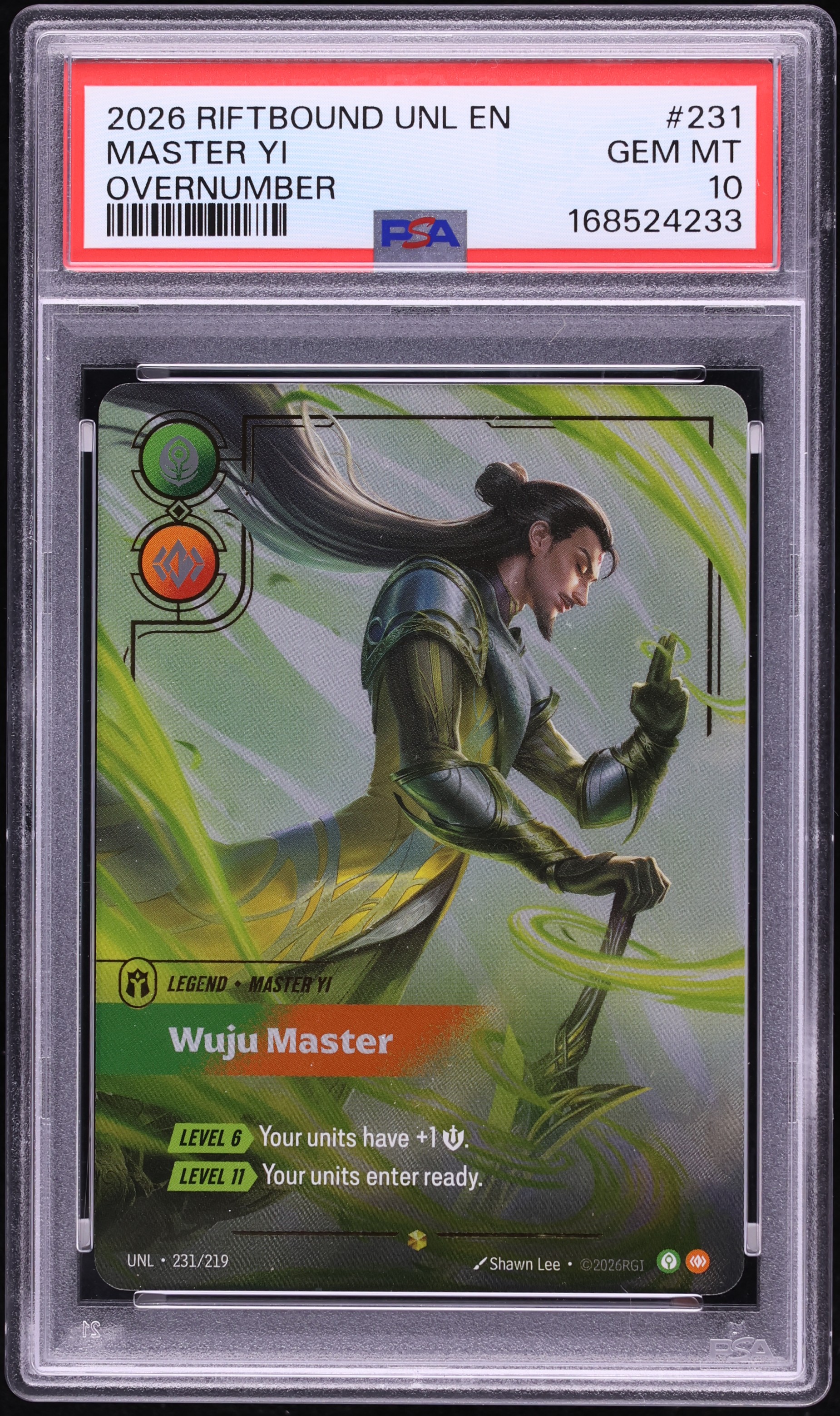 2026 Riftbound League Of Legends Unleashed Overnumber Master Yi #231 PSA 10 GEM MINT