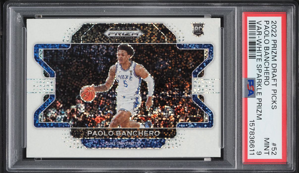 2022 Panini Prizm Draft Picks Variation White Sparkle Paolo Banchero ROOKIE #52 PSA 9 MINT