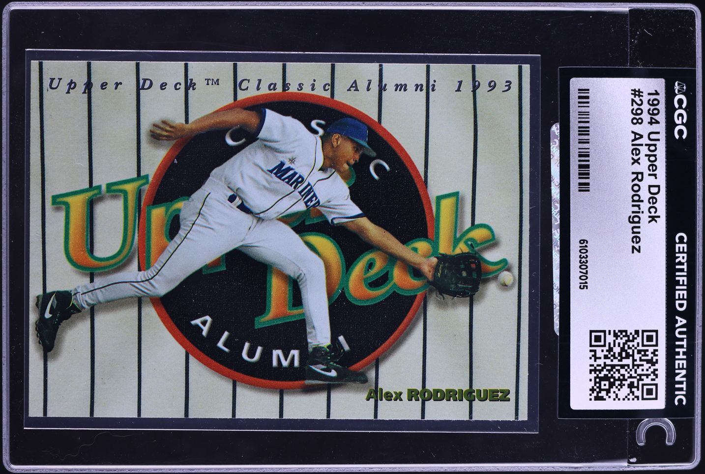1994 Upper Deck Alex Rodriguez ROOKIE #298 CGC AUTH