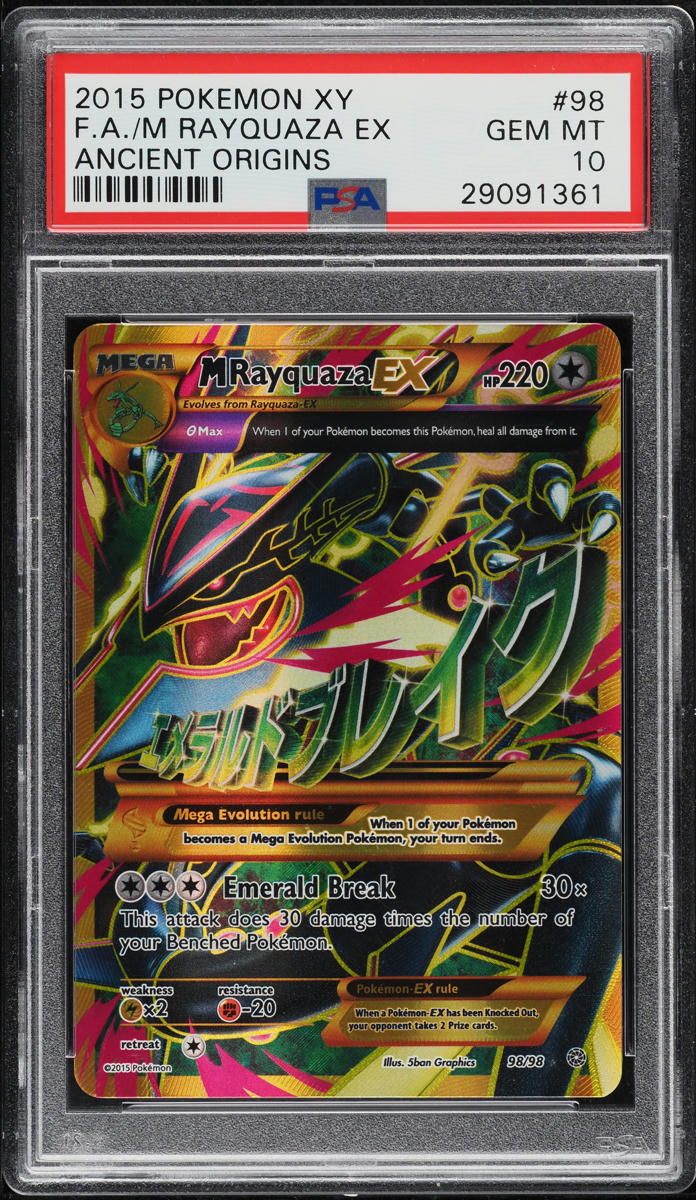 2015 Pokemon XY Ancient Origins Full Art M Rayquaza EX #98 PSA 10 GEM MINT