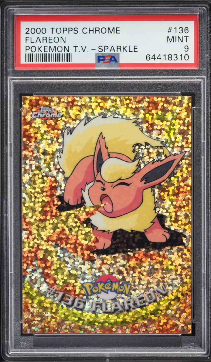 2000 Topps Chrome Pokemon Series 2 Sparkle Flareon #136 PSA 9 MINT