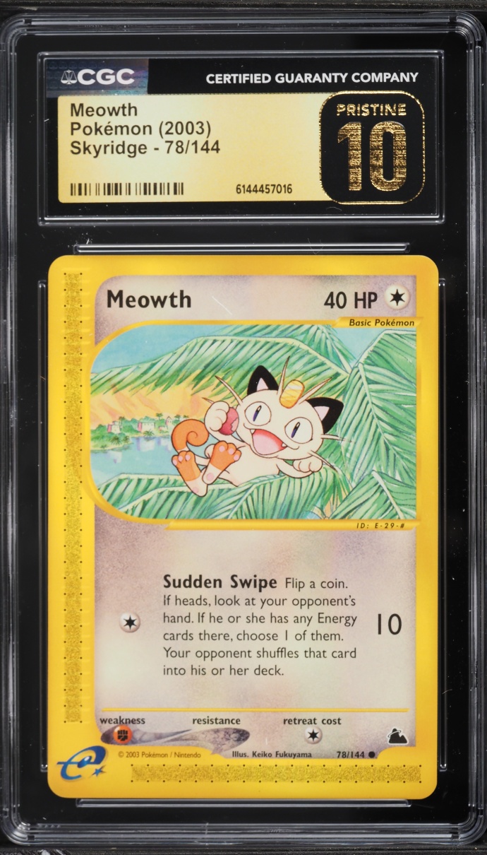 2003 Pokemon Skyridge Meowth #78 CGC 10 PRISTINE