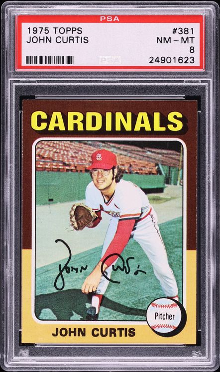 1975 Topps John Curtis #381 PSA 8 NM-MT