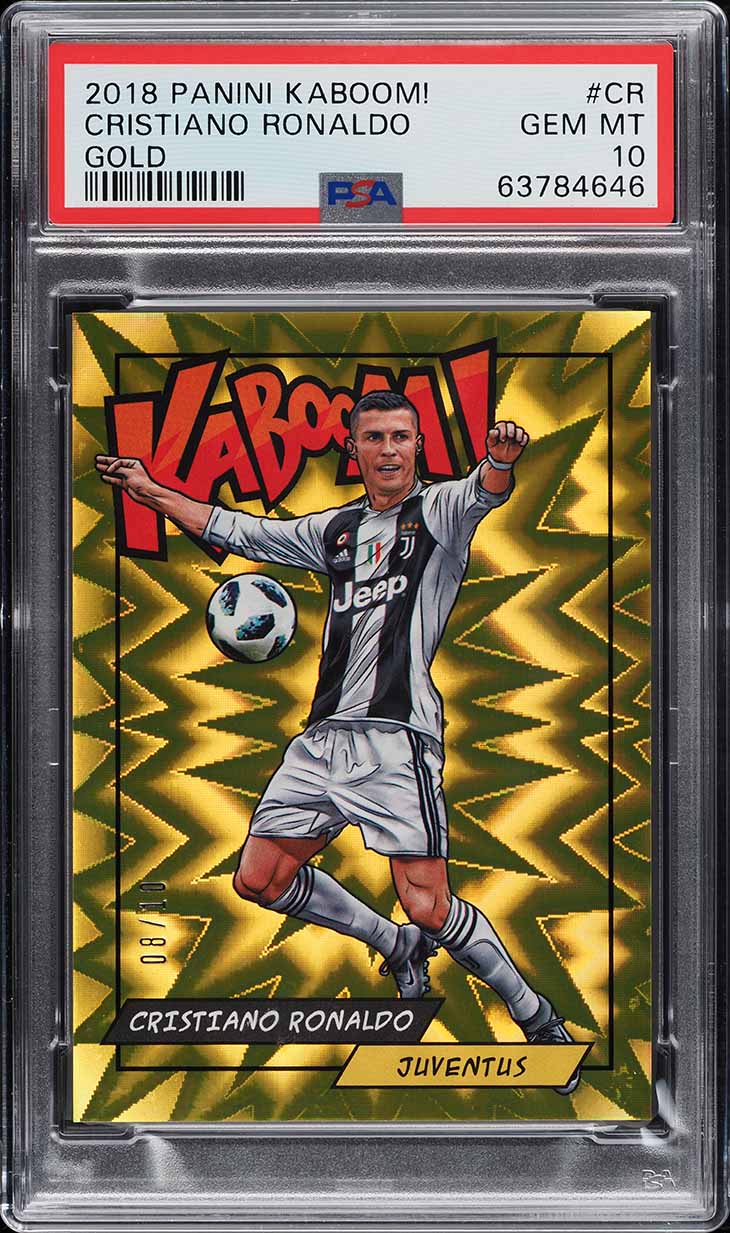 2018 Panini Kaboom! Gold Cristiano Ronaldo /10 #CR PSA 10 GEM MINT