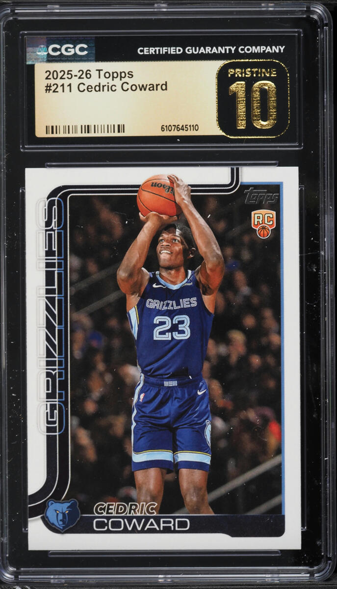 2025 Topps Basketball Cedric Coward ROOKIE #211 CGC 10 PRISTINE